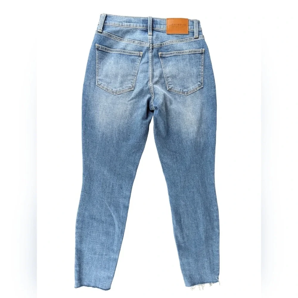 Lucky Brand High Rise Skinny Bridgette Ankle Jeans Raw Hem Button Fly Women's 4 - Picture 3 of 11